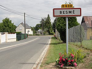 Besmé (Aisne) city limit sign.JPG