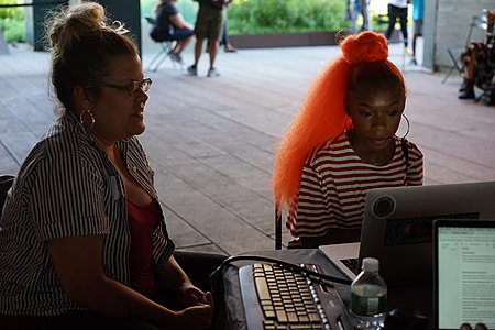 Black Lunch Table High Line 2018 Edit-a-thon and Photobooth at The High Line New York 2018