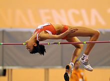 Prueba de salto de altura en el Campeonato Mundial de Atletismo Indoor de Valencia