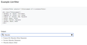 Example: List filter and output List filter