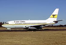 Aero Zambia Boeing 737-202 at OR Tambo International AIrport in 1999