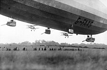 The pair of Gloster Grebes under the airship before the test, 26 October 1926