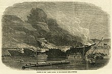 Burning of the James Baines, in the Huskisson Dock Burning of the 'James Baines', in the Huskisson Dock, Liverpool 1858 - May 8, 1858.jpg