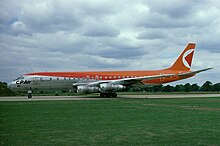 A Douglas DC-8 at London Gatwick Airport in 1977 CP Air DC-8-55 at Gatwick.jpg