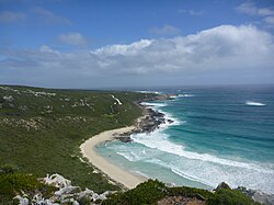 Cape Freycinet and Contos Beach from the Cape to Cape Track Capefreycinet.JPG