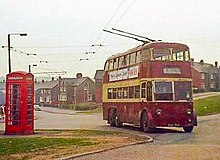 A Cardiff trolleybus crossing Grand Avenue in Ely, 1969.