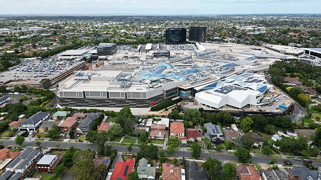 Chadstone Shopping Centre aerial perspective facing south
