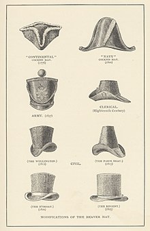 Shapes and styles of beaver hats 1776-1825 Chapeaux en peau de castor.jpg