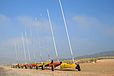 Chars à voile sur la plage de Cabourg.