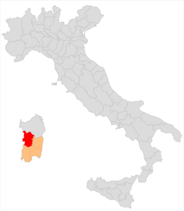 District d'Oristano - Localisation