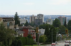 Pohled na město North Vancouver z oblasti Upper Lonsdale