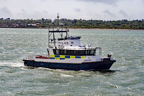 Commander, police launch in Southampton Water