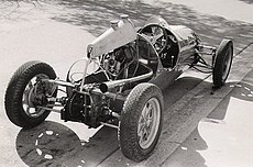 Norton Manx motor in een Cooper Formule 3-auto.