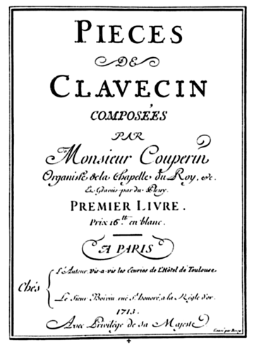 Premier livre de pièces de clavecin de Couperin