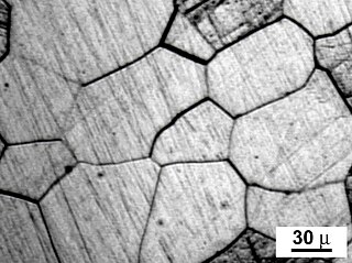 <span class="mw-page-title-main">Grain boundary</span> Interface between crystallites in a polycrystalline material