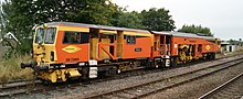 Plasser & Theurer Tamping Machine, Colas Rail, at Hellifield, September 2021 DR 73909 "Saturn" Tamping Machine.jpg