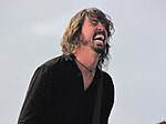 Dave Grohl lors du concert du 3 juillet au Milton Keynes National Bowl.