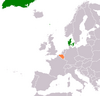 Location map for Belgium and Denmark.