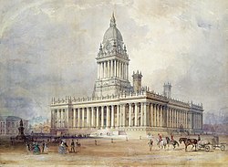 Et maleri av rådhuset som planlagt