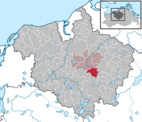 Poziția Diekhof pe harta districtului Rostock