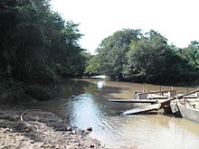 Ferries such as this one near Djemah are sometimes used to transport vehicles across rivers. Djemah Ferry Boat.jpeg