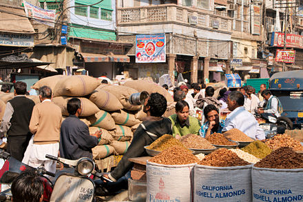 The Khari Baoli market in Old Delhi is one of the oldest and busiest in the city.