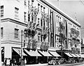 English: Patriotic flags on the Calgary store in 1945