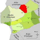Расположение муниципалитета Эльда на карте провинции