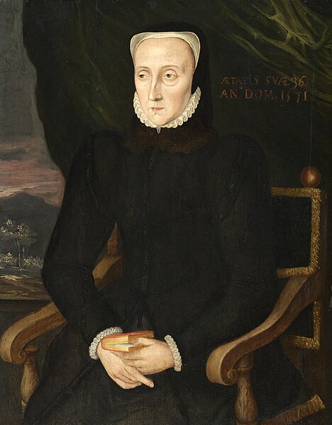 Sandys's second wife, Cicely Wilford, in 1571
