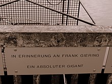 Erinnerungstafel Frank Giering an der Hubbrücke, Magdeburg