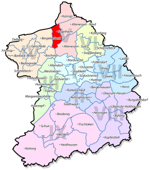 Lage von Vogelheim im Stadtbezirk V Altenessen/Karnap/Vogelheim