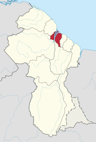 Kart over Essequibo Islands-West Demerara