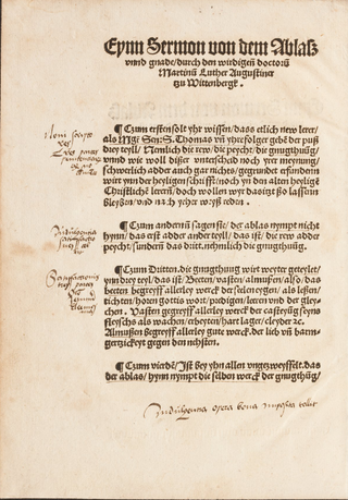 <i>Sermon on Indulgences and Grace</i> 1518 pamphlet by Martin Luther