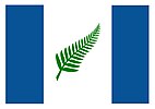 Concept flag for New Zealand. Silver Fern with vertical blue bars