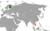 Location map for Finland and Vietnam.