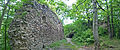 Mauerreste der Geiersburg (Kyšperk) am Südaufstieg zum Pass