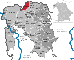 Läget för Geiselbach i Landkreis Aschaffenburg