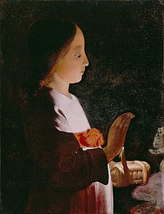 Georges de La Tour, L'Enfant à la chandelle (fragment d'une Éducation de la Vierge), vers 1640, Detroit Institute of Arts.