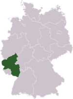 Location of Rhineland-Palatinate in Germany