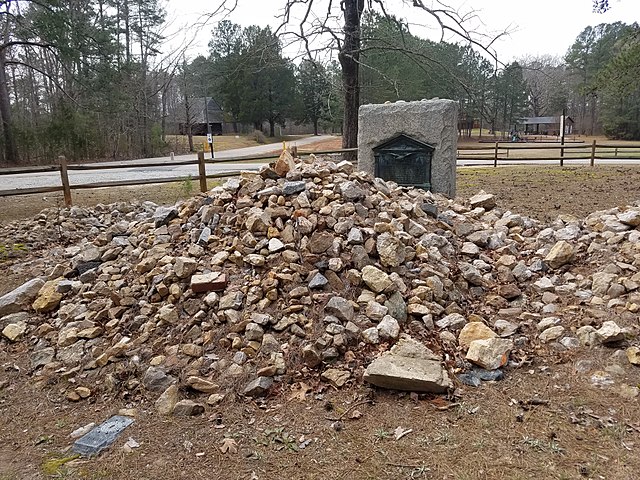 Macon's gravesite near Vaughan, North Carolina. It remains covered in stones, per his request.