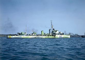 HMCS Restigouche rescued 23 of Blitar's survivors HMCS Restigouche (H00) CT-284.jpg