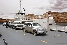 Bullfrog Ferry at Halls Crossing Halls Crossing - Bullfrog Ferry, Lake Powell (3684657843).jpg