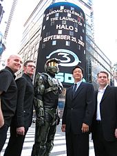 A Halo 3 launch event was held at the NASDAQ building in New York City on September 25, 2007. Halo 3 Nasdaq.jpg