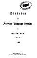 Statuten des Arbeiter-Bildungs-Vereins, 1865