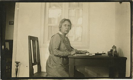 Henrietta Szold at her home in Jerusalem, ca. 1922