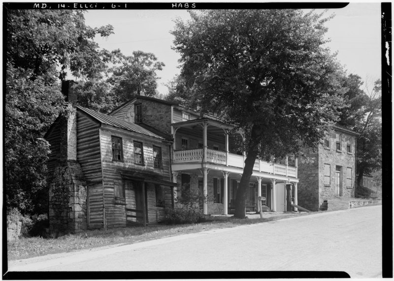 File:Historic American Buildings Survey E. H. Pickering, Photographer August 1936 - Columbia Pike (Stone Houses with Frame Additions), Ellicott City, Howard County, MD HABS MD,14-ELLCI,6-1.tif