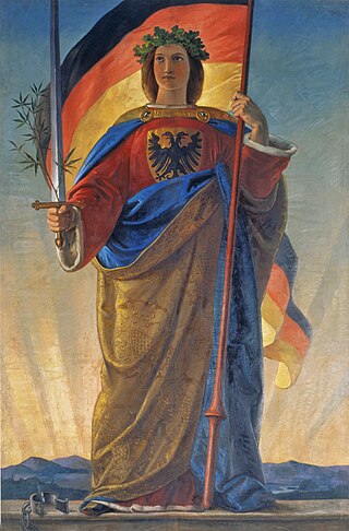 <i>Germania</i> (St. Pauls Church, Frankfurt am Main) 1848 painting of Germania symbolizing Germany