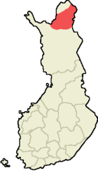 Inari sur la mapo de Finnlando
