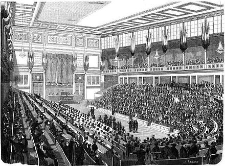 The chamber of the National Assembly of the Second Republic, in 1848