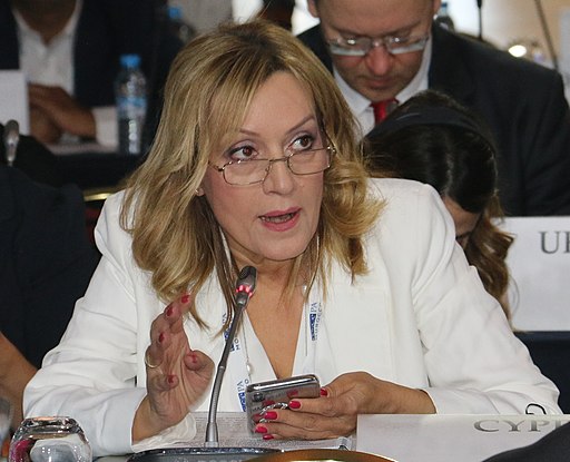 Irene Charalambides, Special Representative on Fighting Corruption, Marrakech, 4 October 2019 (cropped)